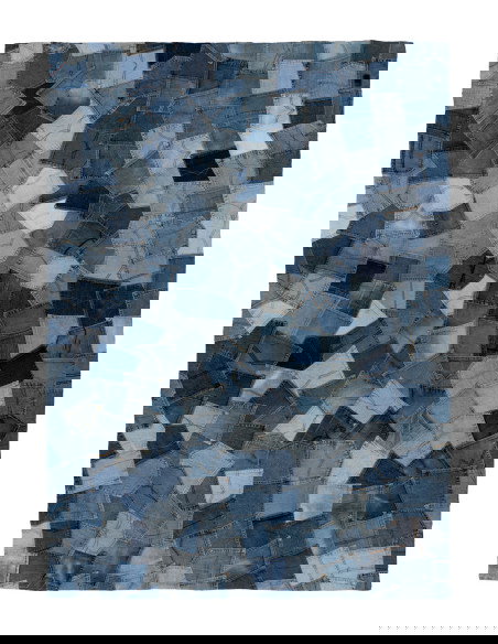 Denim Pocket 465 Blue Rug – Hand-Sewn Recycled Cotton