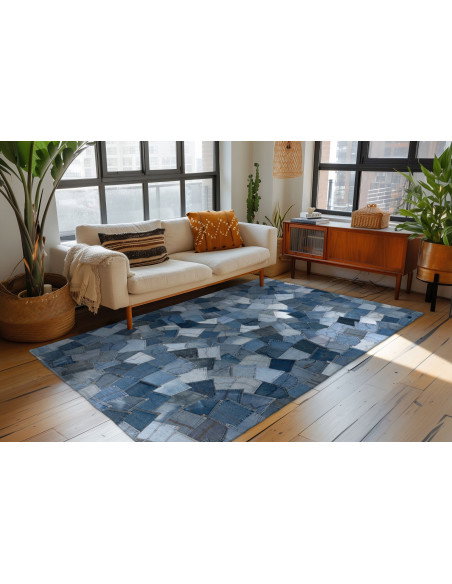 Tappeto moderno Denim Pocket 465 blu