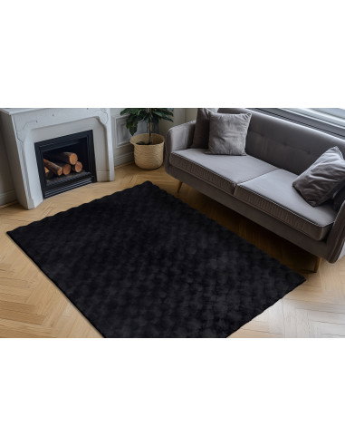Tappeto salotto moderno Diamond Cut 800 antracite