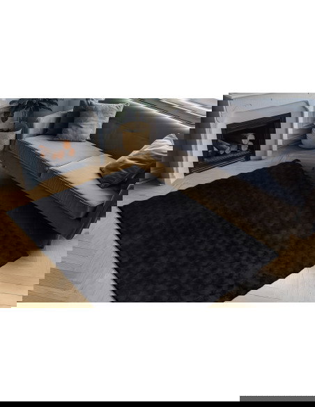 Tappeto salotto moderno Diamond Cut 800 antracite