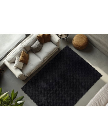 Tappeto salotto moderno Diamond Cut 800 antracite
