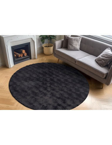 Diamond Cut 800 Anthrazit Round Rug – Modern Elegant Carpet