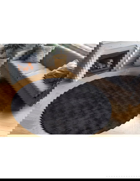 Diamond Cut 800 Anthrazit Round Rug – Modern Elegant Carpet