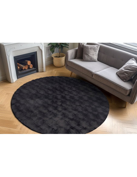 Tappeto salotto moderno Diamond Cut 800 antracite