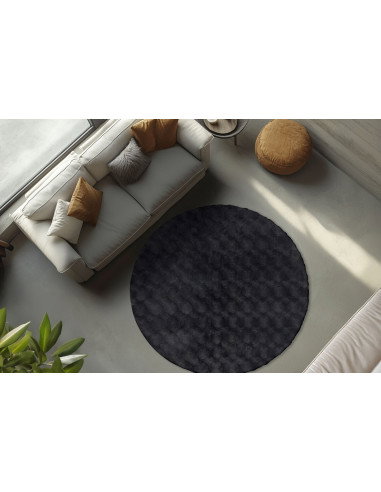 Diamond Cut 800 Anthrazit Round Rug – Modern Elegant Carpet