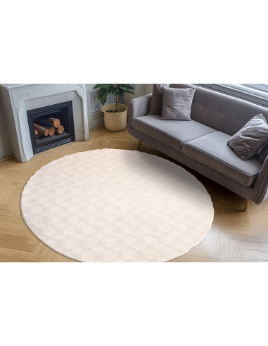 Diamond Cut 800 Cream Rug – Elegant Round Carpet
