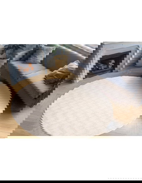 Diamond Cut 800 Cream Rug – Elegant Round Carpet