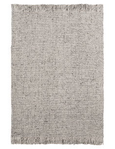 Tappeto salotto moderno grigio in lana e viscosa