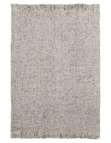 Tappeto salotto moderno grigio in lana e viscosa