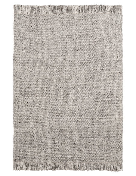 Tappeto salotto moderno grigio in lana e viscosa