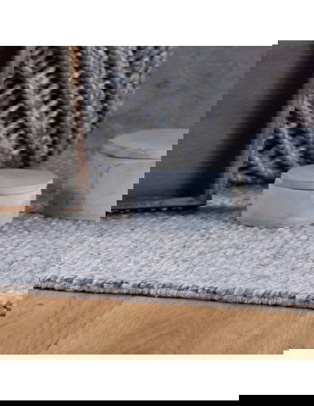 Eskil 515 Grey Handwoven Wool Rug – Soft & Durable