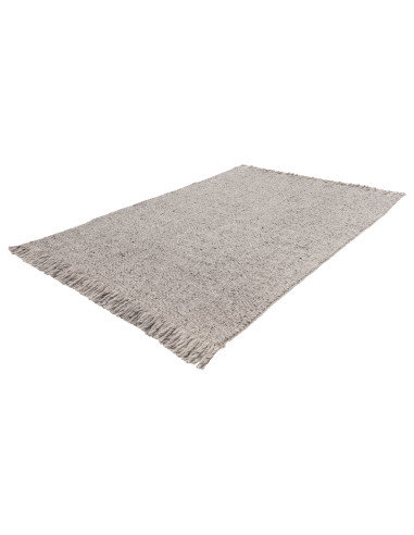 Tappeto salotto moderno grigio in lana e viscosa