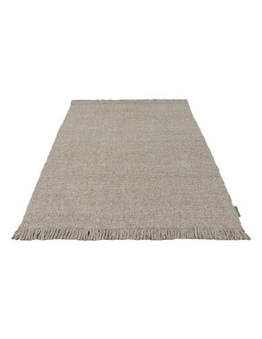 Tappeto salotto moderno grigio in lana e viscosa