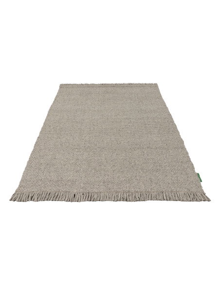 Tappeto salotto moderno grigio in lana e viscosa