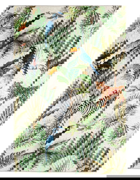 Exotic Floral Synthetic Rug with Jacquard Design