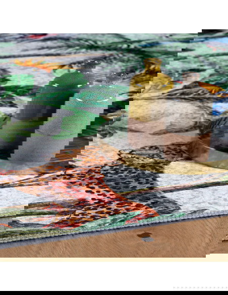 Exotic Floral Synthetic Rug with Jacquard Design