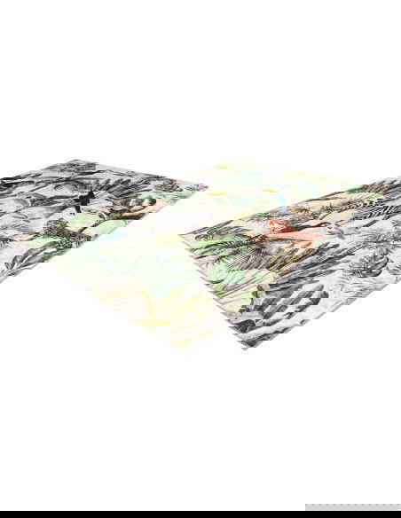 Exotic Floral Synthetic Rug with Jacquard Design