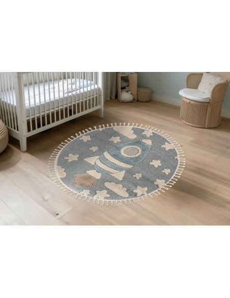 Tappeto moderno per cameretta con design spaziale