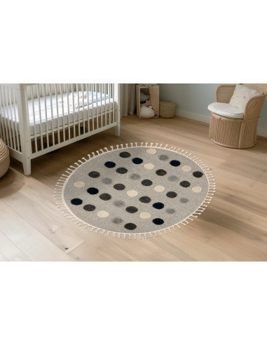 Tappeto moderno rotondo a pois per salotto