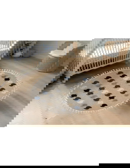 Tappeto moderno rotondo a pois per salotto