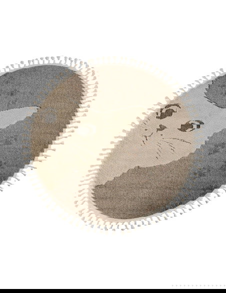 Tappeto moderno Fano con gatti beige e marrone