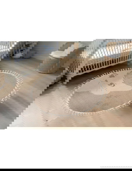 Tappeto moderno Fano con gatti beige e marrone