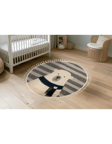 Fano 398 Bear Kids’ Round Rug – Soft & Durable Carpet