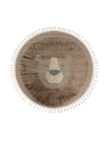Tappeto moderno rotondo con leone per salotto