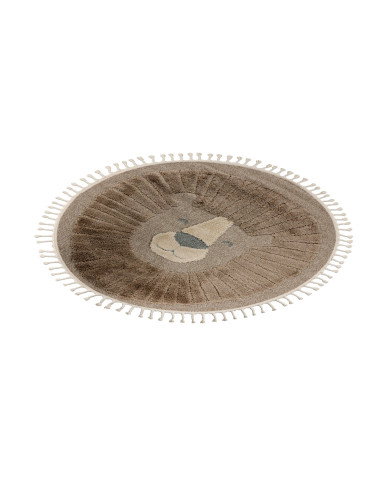 Tappeto moderno rotondo con leone per salotto