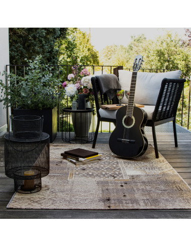 Gobelina 644 Grey Vintage Rug with Geometric Patterns