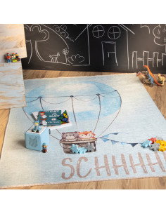 Greta 601 shhh Children’s Rug in Soft Natural Tones 2