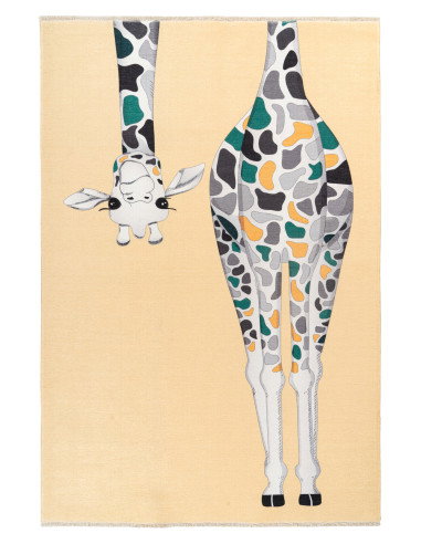 Playful Giraffe Kids Rug in Recycled Cotton