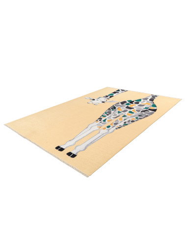 Playful Giraffe Kids Rug in Recycled Cotton