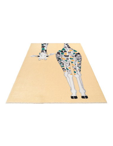 Playful Giraffe Kids Rug in Recycled Cotton