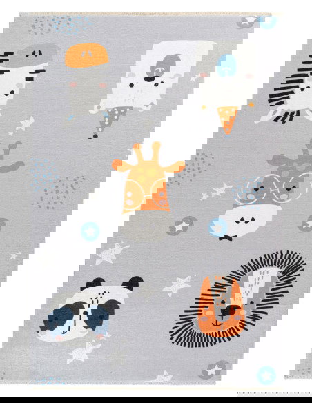 Eco-Friendly Kids Rug with Playful Animal Design