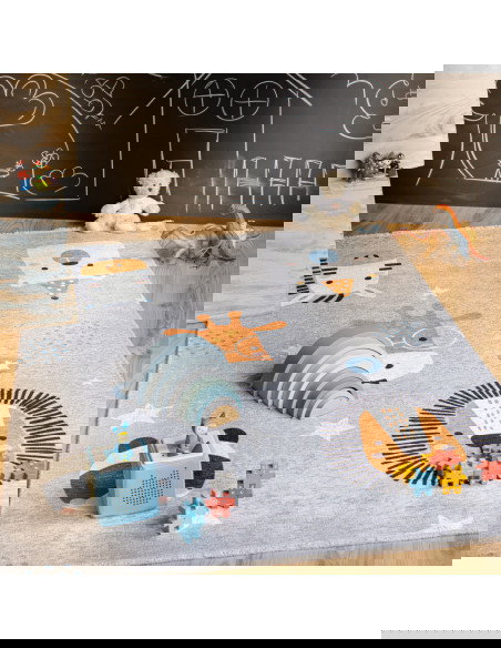 Eco-Friendly Kids Rug with Playful Animal Design