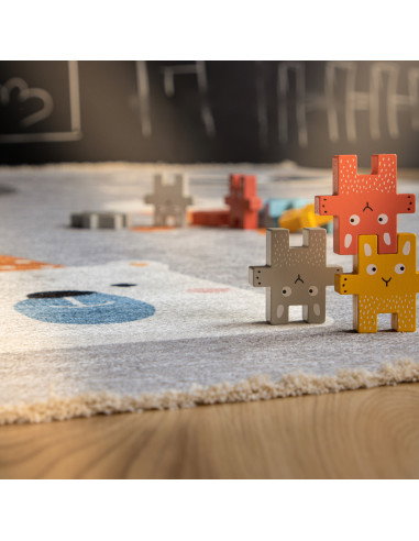 Eco-Friendly Kids Rug with Playful Animal Design
