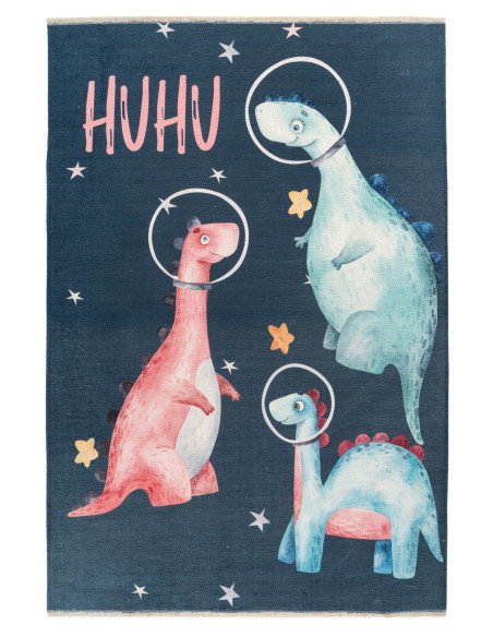 Playful Dinosaur Kids Rug in Recycled Cotton