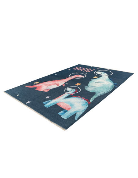 Playful Dinosaur Kids Rug in Recycled Cotton