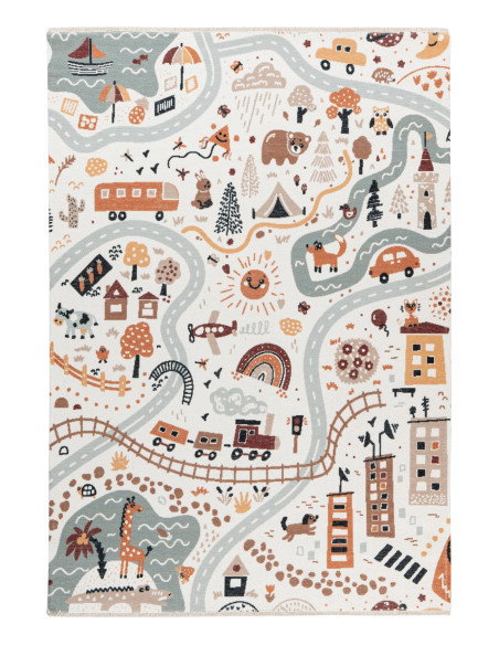 Greta 622 stre Natural Child-Friendly Rug with Playful Design