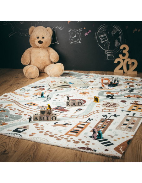 Greta 622 stre Natural Child-Friendly Rug with Playful Design