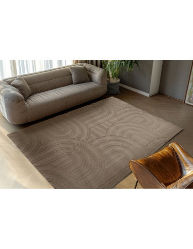 Interstellar 501 Taupe Rug with Modern Geometric Texture