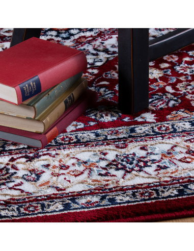 Tappeto salotto Isfahan 740 rosso elegante e moderno
