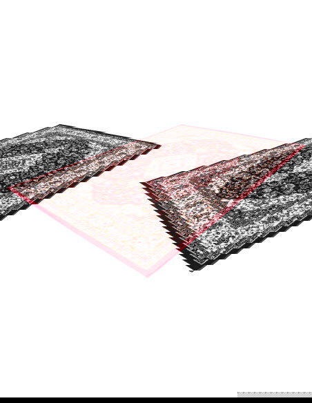 Tappeto salotto Isfahan 740 rosso elegante e moderno