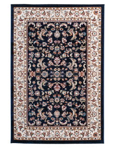 Isfahan 741 Navy Rug with Floral Pattern & Durable Design