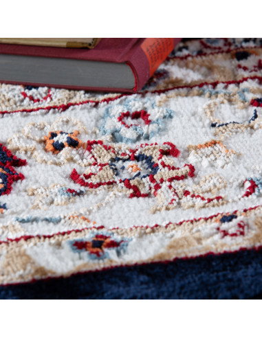 Isfahan 741 Navy Rug with Floral Pattern & Durable Design