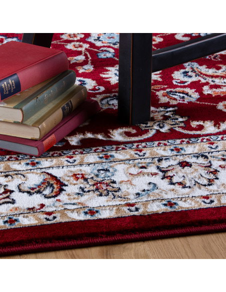 Isfahan 741 Red Classic Floral Rug – Durable & Elegant