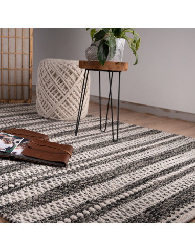 Jaipur 335 Grey Handwoven Wool Rug – Elegant Geometric Design