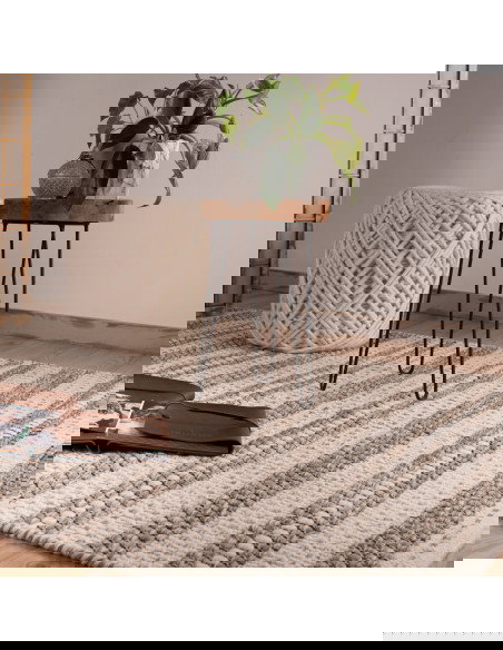 Tappeto salotto moderno in lana tortora