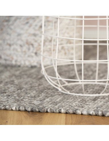 Kjell 865 Silver Handwoven Wool Rug – Elegant & Natural